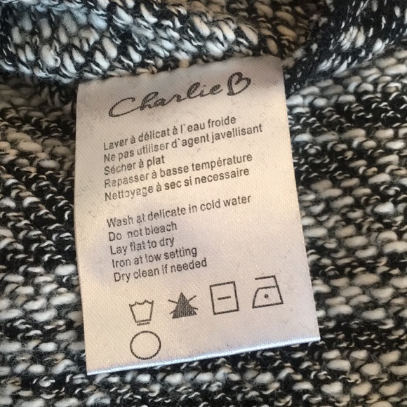 Charlie B Large Black and White Cardigan - Picture 8 of 8